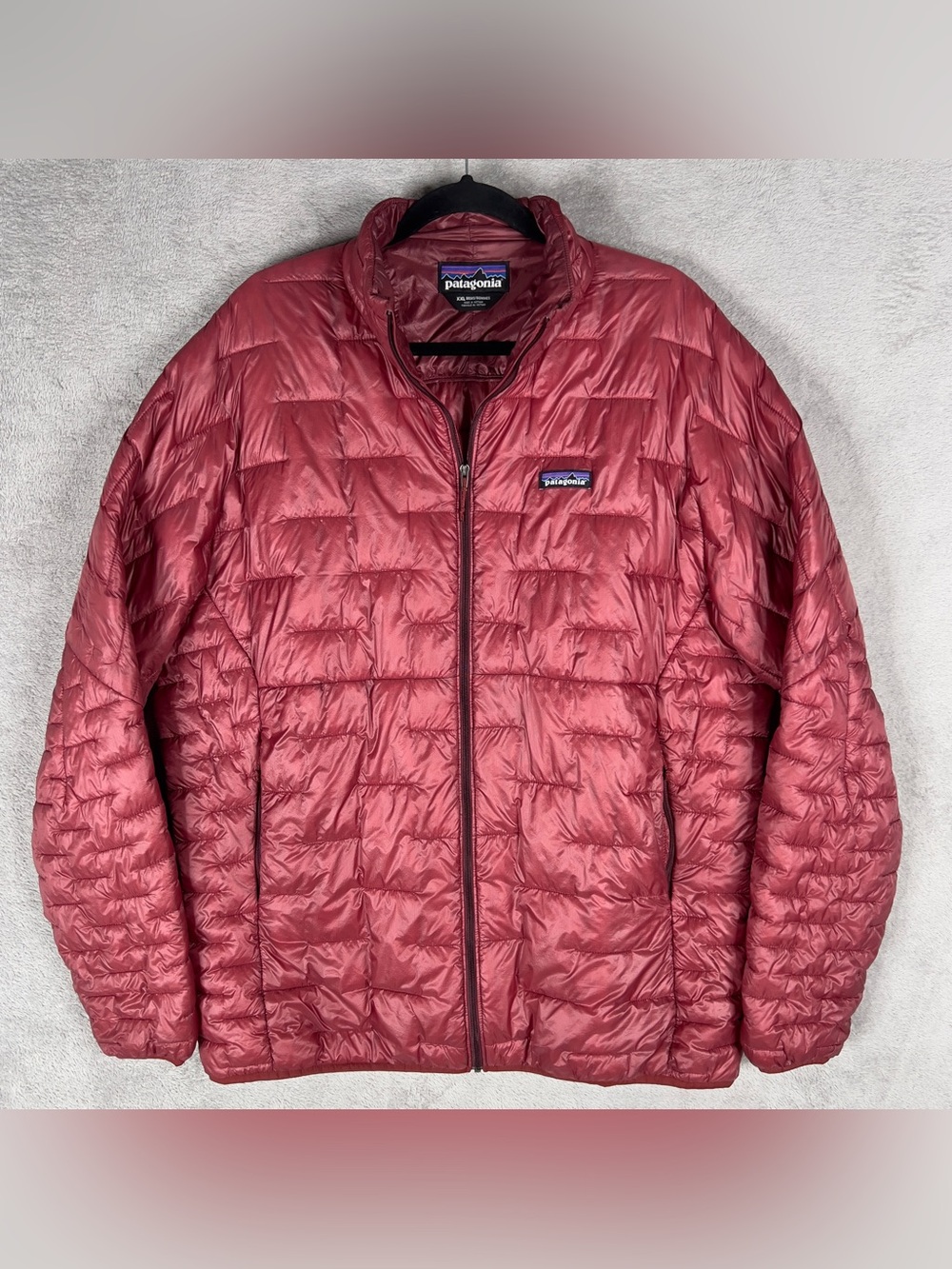 Patagonia Micro Puff Insulated Jacket Men's‎ 2XL Oxide Red Full Zip Outdoors